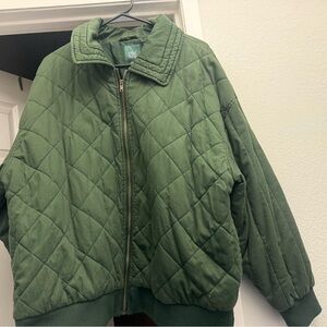 Wild Fable Olive Quilted bomber Jacket